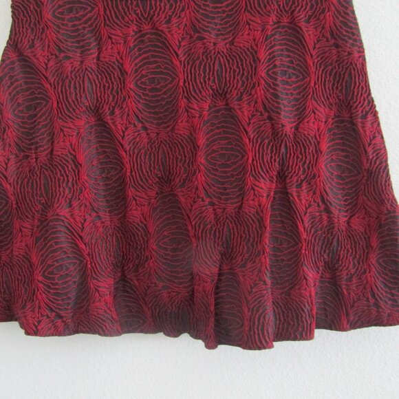Ann Taylor Textured Floral Skirt 6 Red Black Goth Whimsygoth Vampire Romantic - Picture 3 of 10
